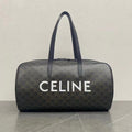 Celine Duffle Bag Bag Triomphe Black Beige Canvas & Calfskin