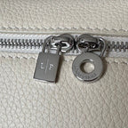 EXTRA POCKET L19 IN BISQUE BEIGE CALFSKIN WITH SILVER HARDWARE