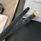 BELT 25MM IN BLACK REVERSIBLE ITALIAN CALFSKIN WITH  GOLD BUCKLE WHITE STITCHING