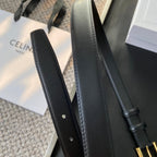 BELT 25MM IN BLACK REVERSIBLE ITALIAN CALFSKIN WITH  GOLD BUCKLE