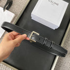 BELT 25MM IN BLACK REVERSIBLE ITALIAN CALFSKIN WITH  SILVER BUCKLE WHITE STITCHING