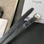 BELT 25MM IN BLACK REVERSIBLE ITALIAN CALFSKIN WITH  SILVER BUCKLE WHITE STITCHING