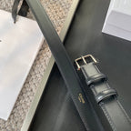 BELT 25MM IN BLACK REVERSIBLE ITALIAN CALFSKIN WITH  SILVER BUCKLE