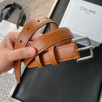 BELT 25MM IN BROWN REVERSIBLE ITALIAN CALFSKIN WITH  SILVER BRASS BUCKLE