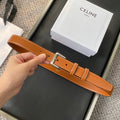 BELT 25MM IN BROWN REVERSIBLE ITALIAN CALFSKIN WITH  SILVER BRASS BUCKLE