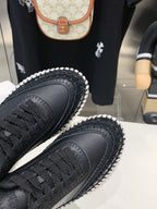 CHLOÉ NAMA SNEAKER 5 CM IN BLACK CALFSKIN