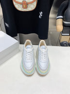 NAMA SNEAKER 5 CM IN WHITE MIX GREEN CALFSKIN