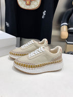 NAMA SNEAKER 5 CM IN BISQUE BEIGE CALFSKIN