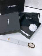 CC 30MM BELT IN WHITE SMOOTH CALFSKIN WHITE MIX BLACK METAL LOGO GOLD HARDWARE