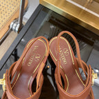 VLTN HIGH SANDAL 60MM IN BROWN CALFSKIN