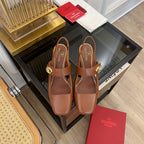 VLTN HIGH SANDAL 60MM IN BROWN CALFSKIN