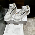 C'EST SNEAKER IN WHITE CALFSKIN AND BREATHABLE MESH
