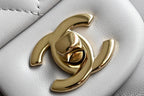 CHANEL 25S FLAP BAG 25.5 CM IN LIGHT GREY LAMBSKIN
