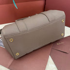 LOOM BAG 25 IN CEDAR BROWN CALFSKIN WITH GOLD HARDWARE