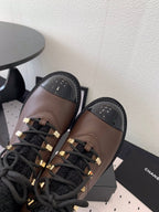 ANKLE BOOTS IN HICKORY BROWN CALFSKIN