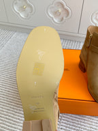 HM 25S ANKLE BOOTS 50 MM IN BROWN SUEDE WITH GOLD HARDWARE