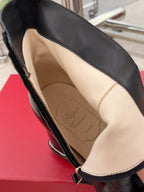 VIV' PODIUM BOOTIES IN BLACK LAMBSKIN