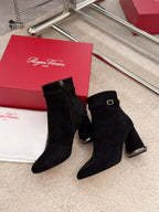VIV' PODIUM BOOTIES IN BLACK SUEDE