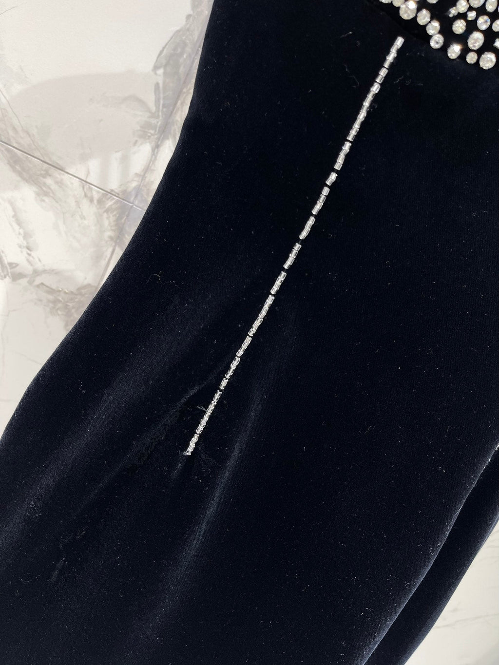YSL 25S VELVET RHINESTONE DRESS STYLE 179