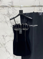YSL 25S VELVET RHINESTONE DRESS STYLE 179