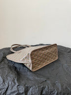 ANJOU MINI BAG 20 IN GREY MIX GREEN GOYARDINE CANVAS AND CALFSKIN