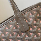ANJOU MINI BAG 20 IN GREY MIX PINK GOYARDINE CANVAS AND CALFSKIN