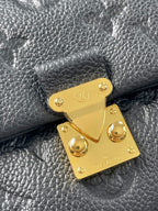 NANO MADELEINE 21 IN BLACK EMBOSSED CALFSKIN GOLD HARDWARE