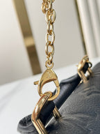 NANO MADELEINE 21 IN BLACK EMBOSSED CALFSKIN GOLD HARDWARE