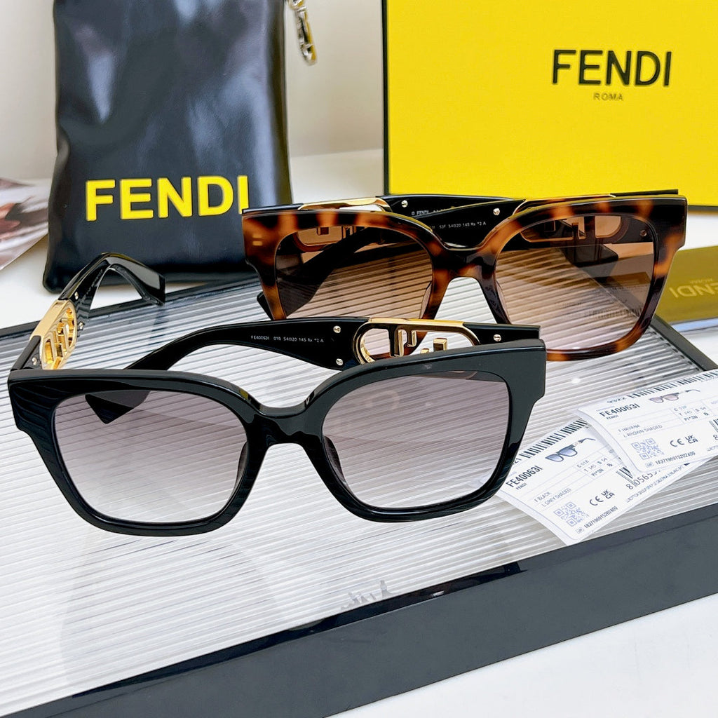 DIAGONAL SQUARE FRAME SUNGLASSES FE40063 IN ACETATE