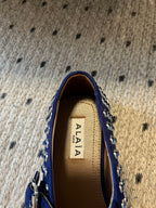 STRASS BALLET FLATS IN COBALT BLUE LAMBSKIN