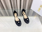 PEARL MARY JANE PUMP IN BLACK MIX WHITE TWEED 30 MM