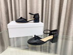 PEARL MARY JANE PUMP IN BLACK LAMBSKIN 30 MM