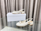 PEARL MARY JANE SLINGBACKS IN WHITE LAMBSKIN 30 MM