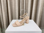 DWAY HIGH HEEL EMBROIDERED SANDAL LIGHT PINK CALFSKIN 75 MM
