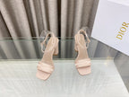 DWAY HIGH HEEL EMBROIDERED SANDAL LIGHT PINK CALFSKIN 95 MM