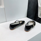 MARRY JANE FLAT IN BLACK PATENT CALFSKIN
