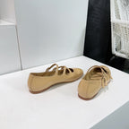 LES BALLERINES CELINE BABIES IN CAMEL BEIGE PATENT CALFSKIN