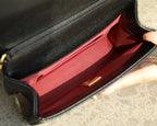 CC Caviar Flap Bag 17.5 Gold Logo Black Calfskin