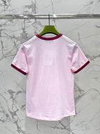 Gucci Embroidered Short Sleeves T-shirt Pink Cotton