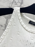CC White Knitted Fabric Vest