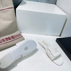 KNIT WHITE FABRIC FLAT SLIDE
