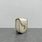 Celine Chain Besace Clea Bag Triomphe White Calfskin GHW