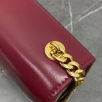 Celine Chain Besace Clea Bag Triomphe Burgundy Calfskin GHW