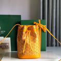 PETIT FLOT BUCKET BAG 22 IN YELLOW GOYARDINE CANVAS AND LAMBSKIN TRIM