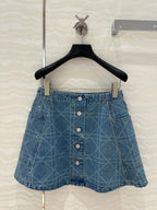 DIOR RETRO WASHED PLARETRO WASHED PLAID DENIM MINI SKIRT