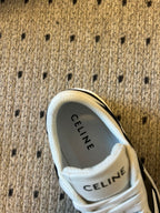 BLOCK SNEAKER WITH TRIOMPHE IN WHITE MIX BLACK CALFSKIN