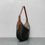 Celine Héloïse Bag Triomphe Black Brown Canvas & Calfskin