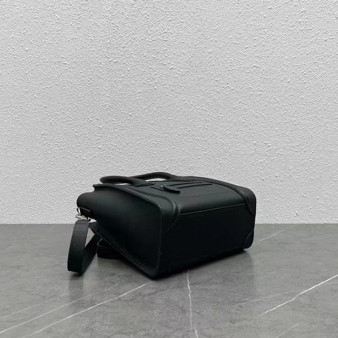 Celine Luggage Nano Bag 20cm Black Cowhide