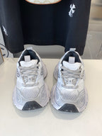 DAD SHOES IN SILVER WHITE MESH AND CALFSKIN