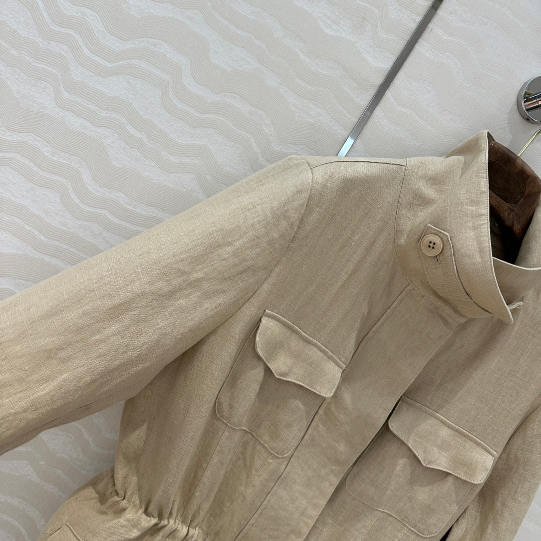 LP CLASSIC STAND-COLLAR LINEN JACKET